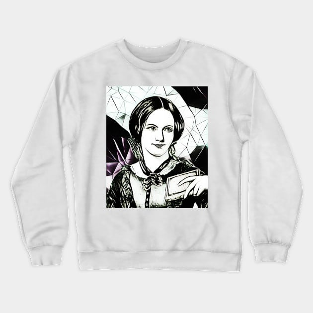 Charlotte Bronte Black and White Portrait | Charlotte Brontë Artwork 5 Crewneck Sweatshirt by JustLit